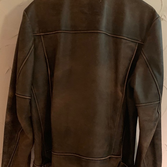 Leather motorcycle riding style jacket - Picture 2 of 5